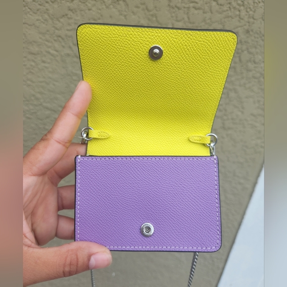 NWT Coach Brown Mini Wallet on a Chain in Colorblock - Picture 16 of 16